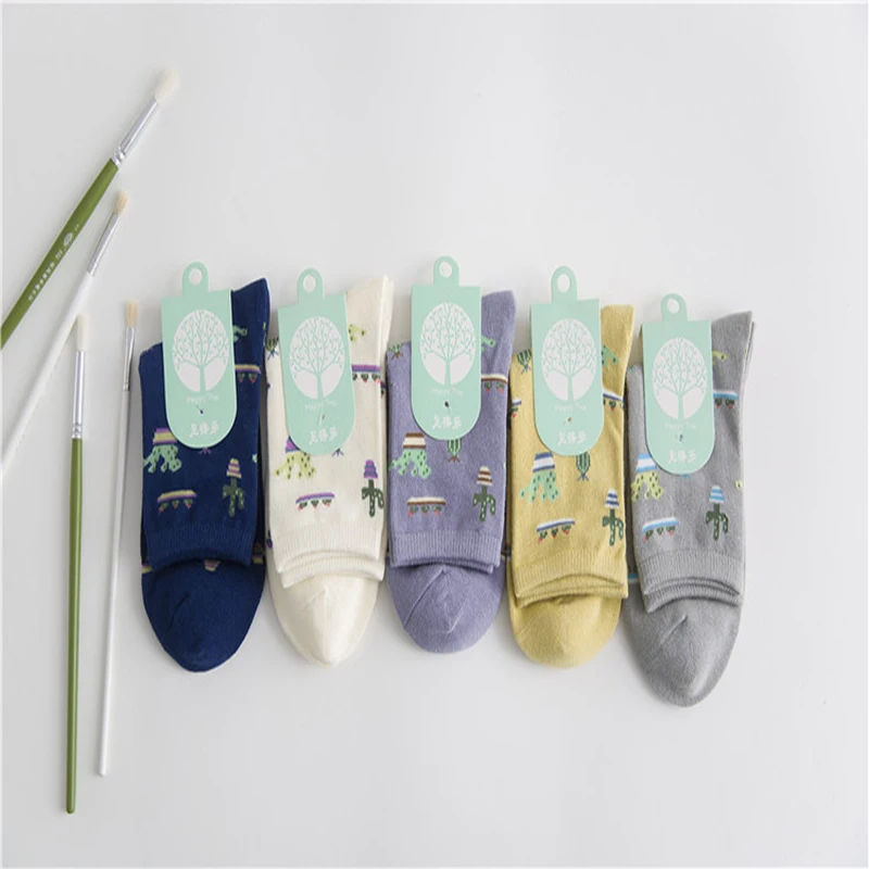 2019 новые женские Coton жаккардовые Plaine Cactus Frais Et Simple Sauvage Dames Tendance Harajuku удобные Chaussettes