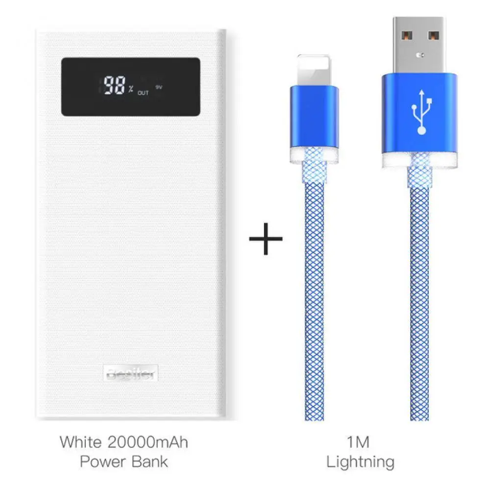 Besiter 20000 мАч большой емкости power bank Dual USB выход Bank портативное зарядное устройство