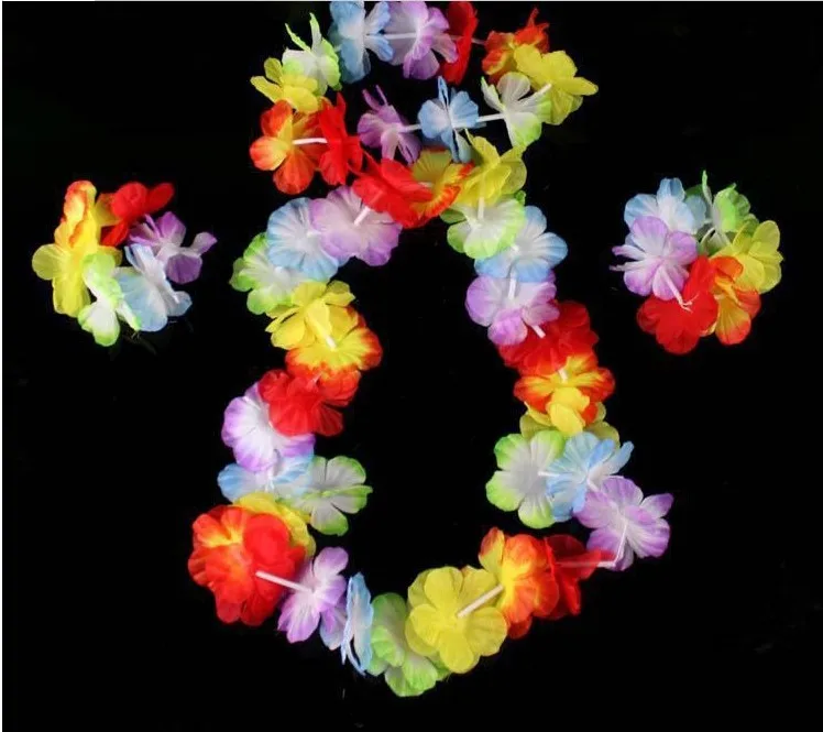 Гавайский Хула луу танцор цветок повязка на голову ожерелье Гирлянда Венок