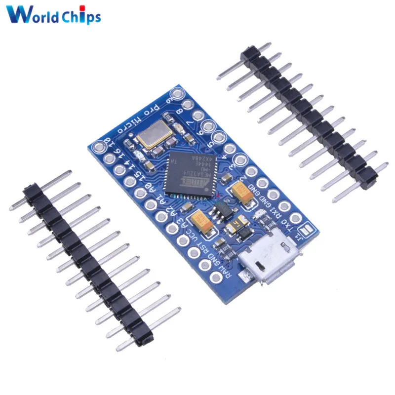 5 шт. Pro Micro USB ATmega32U4 3 V 8 МГц Доска модуль для Arduino ATMega 32U4 контроллер Pro-Micro заменить