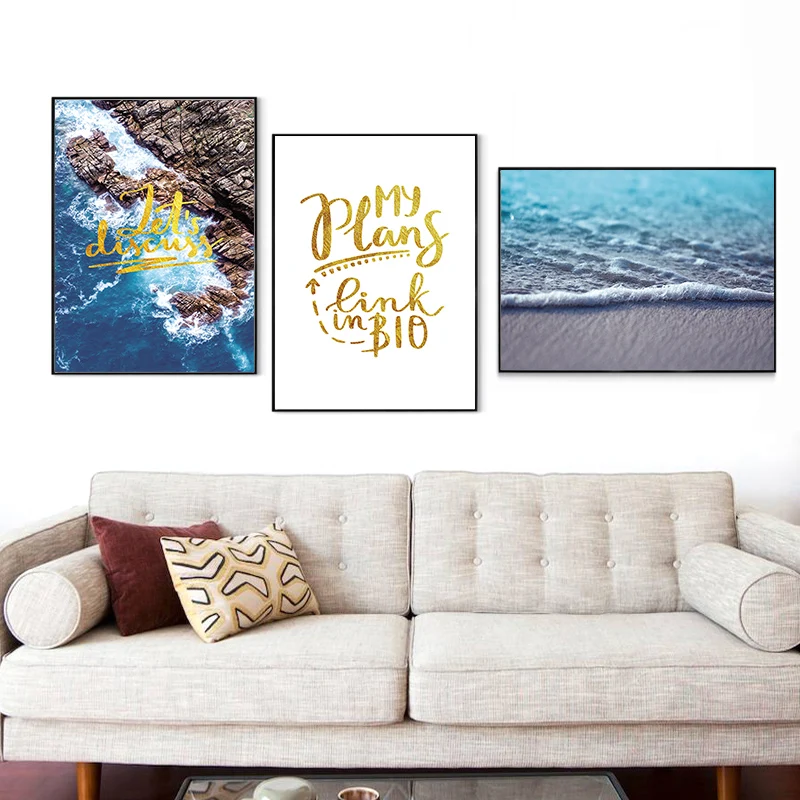 Настенное художественное изображение спокойный пляж страстный серфинг риф мира