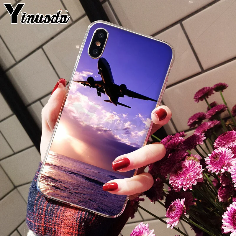 Yinuoda Airplane At The Sunrise Airplane мягкий чехол из ТПУ для телефона iPhone 6S 6plus 7 7plus 8 8Plus X Xs MAX 5 5S XR - Цвет: A14