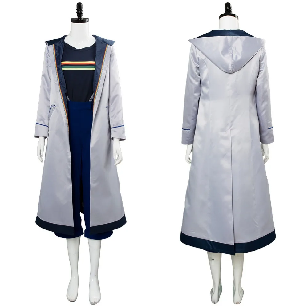Doktor Cosplay kostüm Jodie Whittaker kıyafet ceket dış giyim 13th kızlar kadınlar kostüm cadılar bayramı kostüm Tailor Made