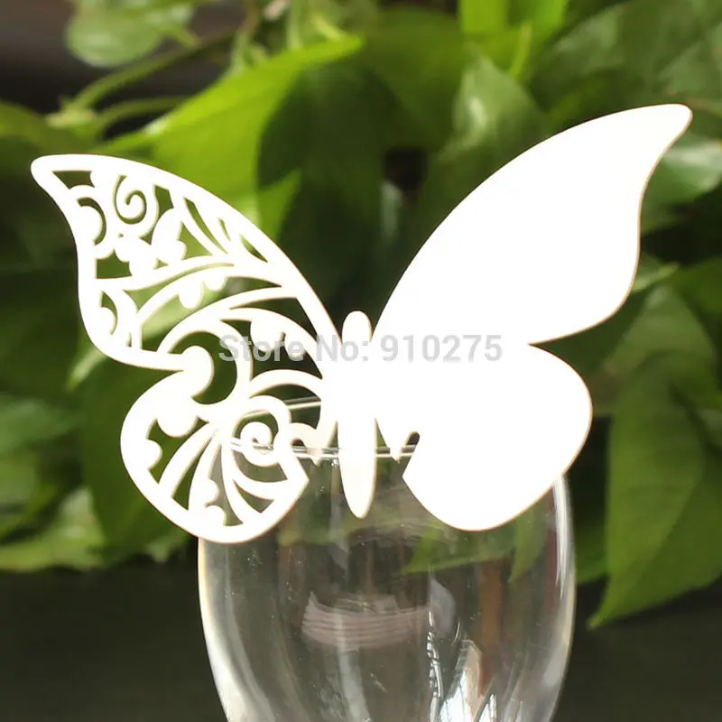 100 шт. лазерная резка Простая Бабочка Виноградная лоза вино стекло место
