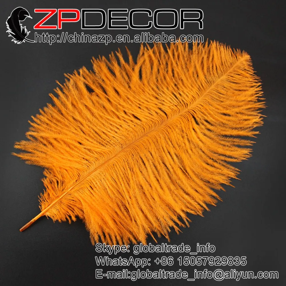 

ZPDECOR Decorative Feathers 100 pcs/lot 30-35cm(12-14inch)Hand Select High Quality Orange Dyed Ostrich Plume for Car