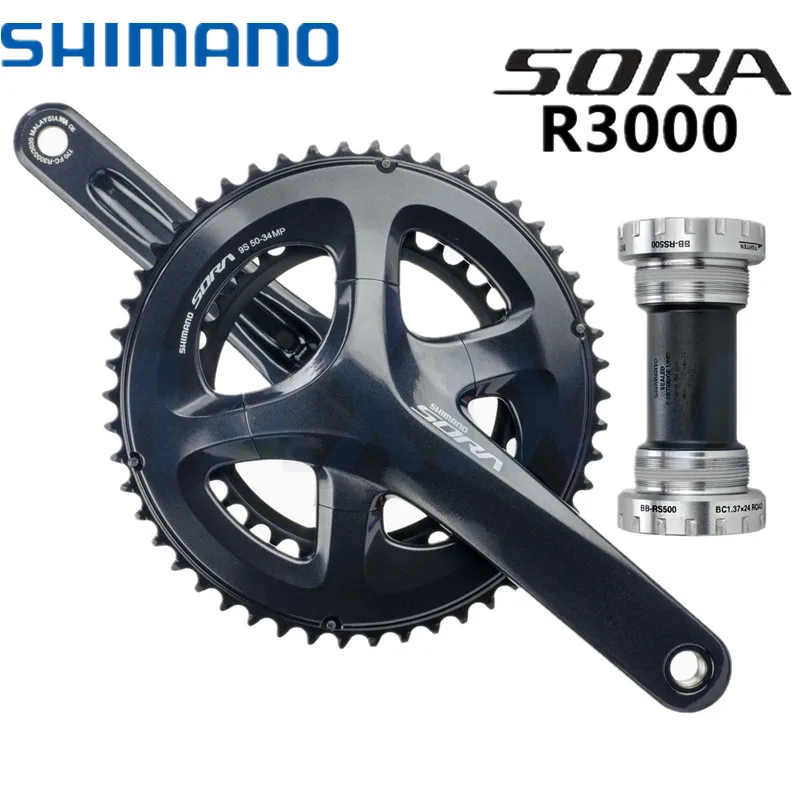 Shimano Сора FC R3000 2x9 Скорость Chainset шатуны 50 т/34 т кольца и 170 мм руки компактный Hollowtech 2