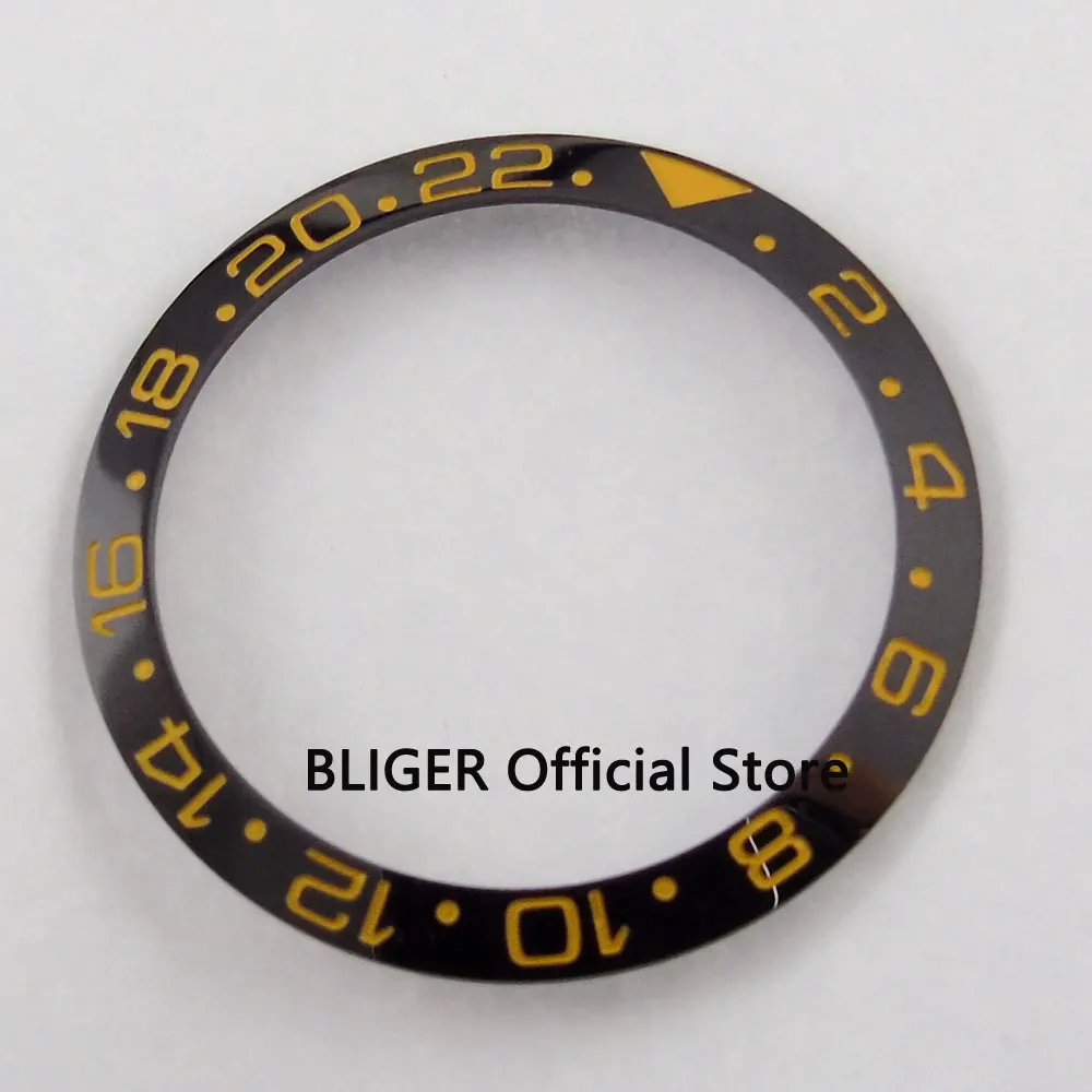 

Классические черные керамические часы 38 мм, ободок, золотые отметки, флейта, автоматическое движение, мужские часы, ободок BB10