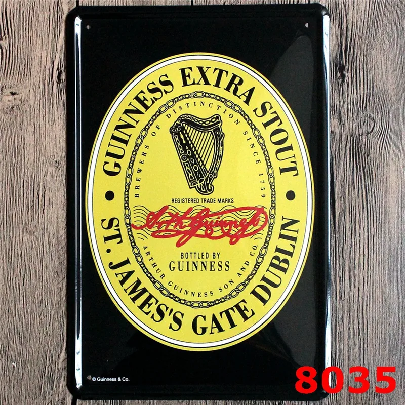 Постер My goodity Guiness с металлическими рисунками черный цвет красивая брендовая