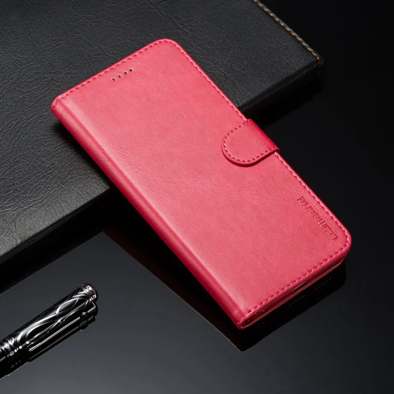 Rose Кожаный флип-чехол для Xiaomi mi 9T A2 6X держатель для карт чехол для Coque Red mi Примечание 8 7 6 5 K20 Pro Plus 6A 7A 8A чехол Hoesje Fundas - Цвет: Rose