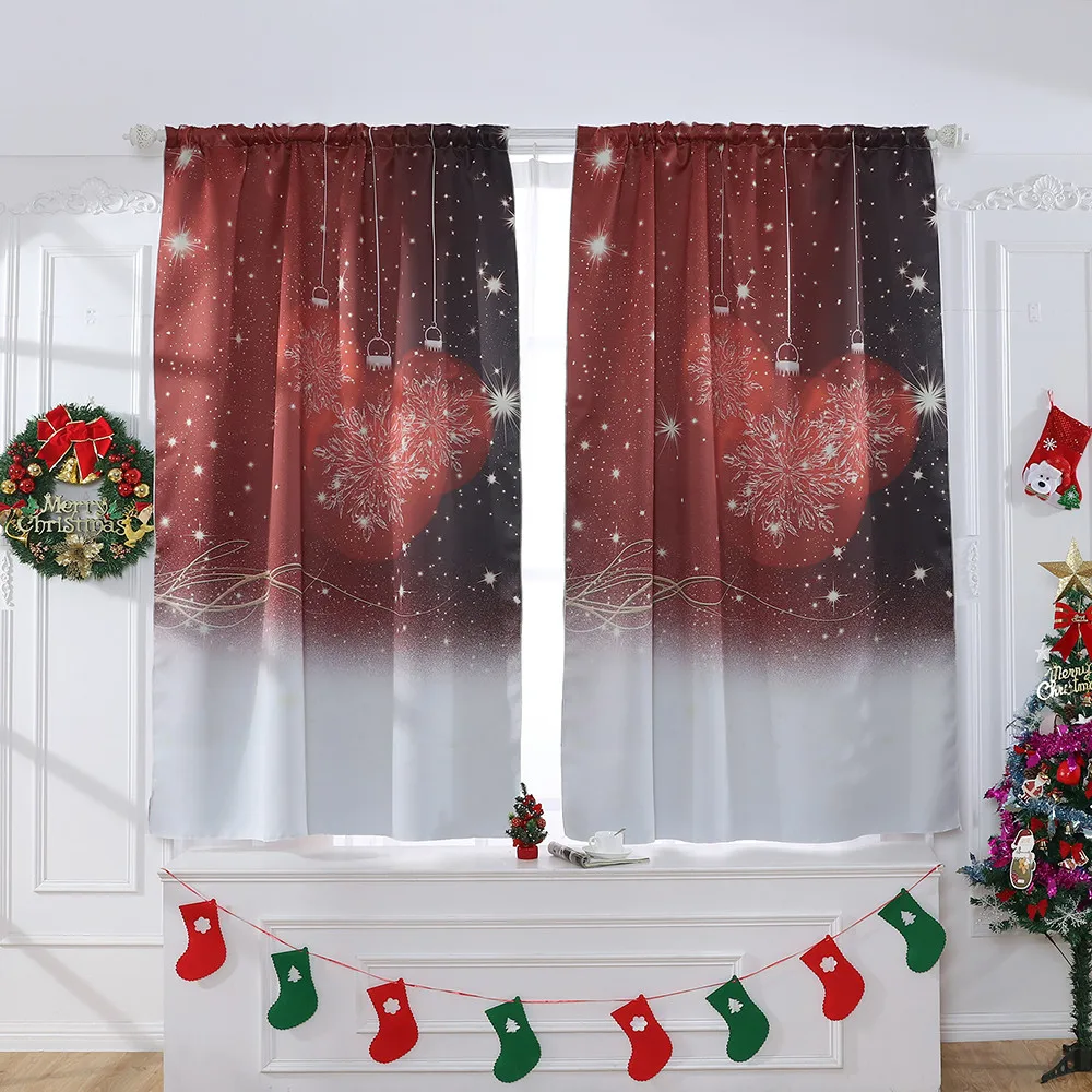 Merry Christmas прозрачные тюлевые занавески оконные шторы вуаль ткань звездное небо