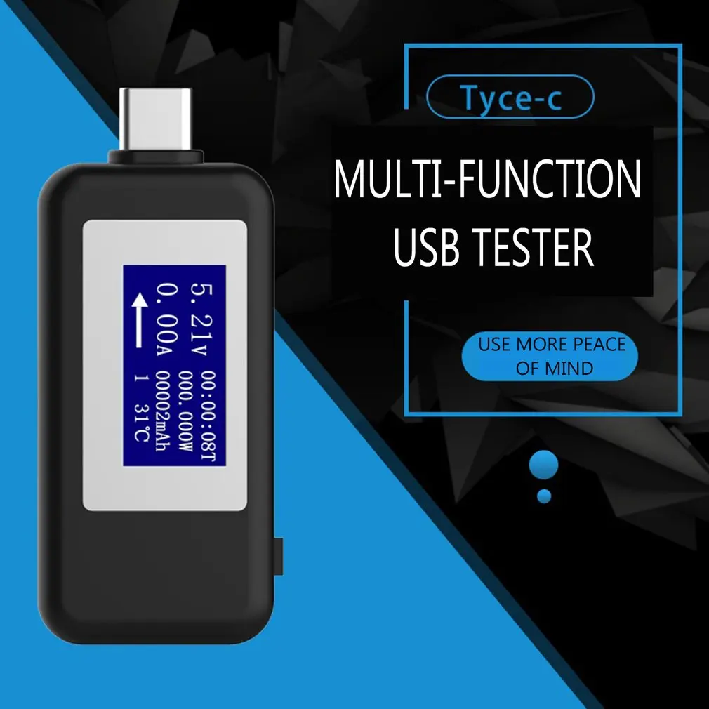 Тип-c многофункциональный двойной USB вольтметр тестер безопасности монитор постоянного тока цифровой вольтметр измеритель напряжения тока для защиты устройства