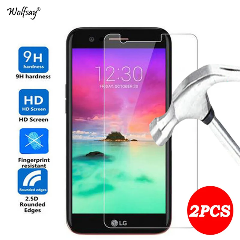 Wolfsay 2 шт стекло для LG K10 2017 защита экрана закаленное LV5 M250N M250 X400 защитная