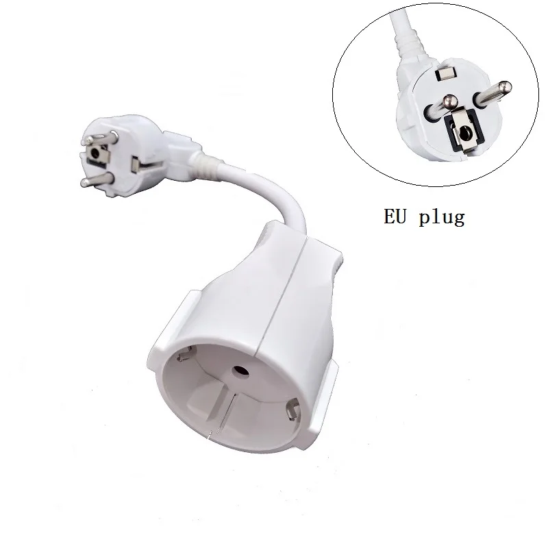 EU plug ЕС ВБ АВ ЕС Мощность удлинитель с разъемом «папа» к женскому гнездо адаптера питание кабель преобразования для 3000W 1.5mm м² однопроволочной жилой 13/16A - Цвет: EU plug