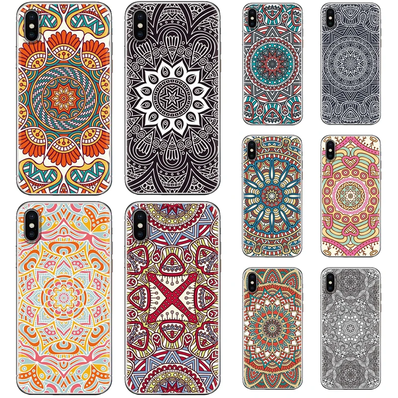 Colorful Totem Series Soft Phone Case For Alcatel 1X/ 3/ 3C/ 3V/ 3X/ 5/ U5 Plus/ 5V/ 7 Painted Back Cover | Мобильные телефоны и