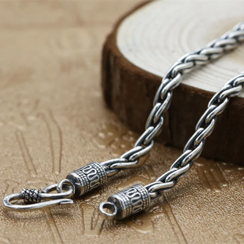 Длинное ожерелье с подвеской для мужчин и женщин из серебра 100% пробы мантрой 65