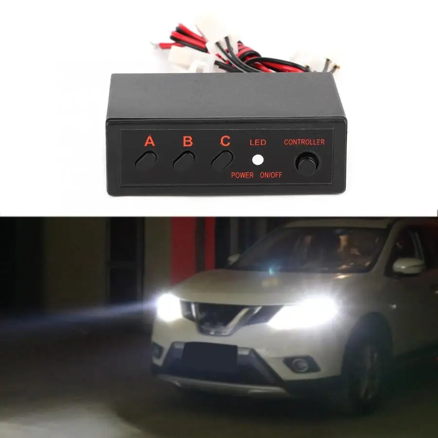 Мини-автомобиля 12V 3*6 светодиодный красный стробоскопический светильник с 3 режим контроллера автомобиль аксессуары для стайлинга автомобилей Светодиодный светильник контроллер
