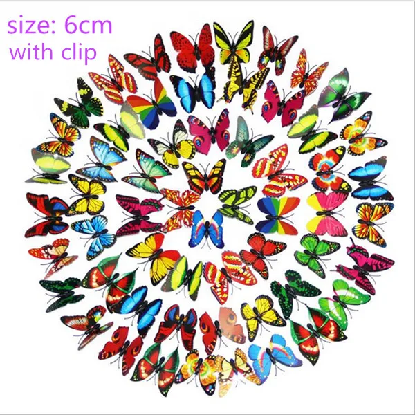 6cm mixed with clip 10 шт. Популярные для девушек и женщин шпильки для 3D бабочки заколки для волос для девушек из бутика, Женские аксессуары для волос Пасхальные украшения - Цвет: 6cm mixed with clip