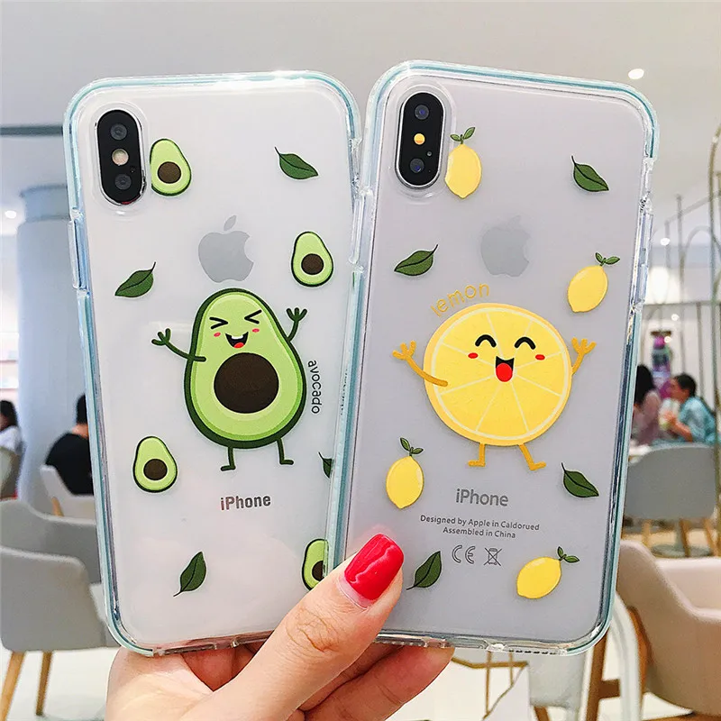 Фруктов Телефон чехол для iPhone 6 6s 7 8 плюс Xs Max Xr 11 11pro мягкий симпатичный из ТПУ с