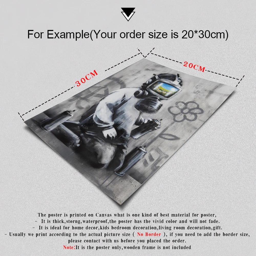 Абстрактная фигурка граффити настенная Картина на холсте Бэнкси винтажные