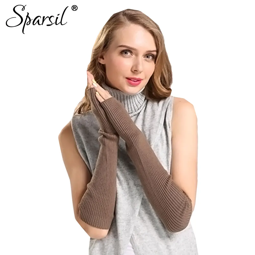 Sparsil женские осенние кашемировые длинные перчатки зимние одноцветные модные