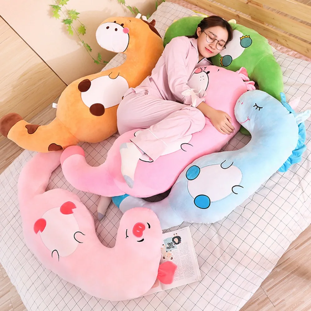 

90-130cm Cute Long Plush Pillow Soft Unicorn plush toys birthday gifr sleepping Pillow for Kids Adult Gift Decoration