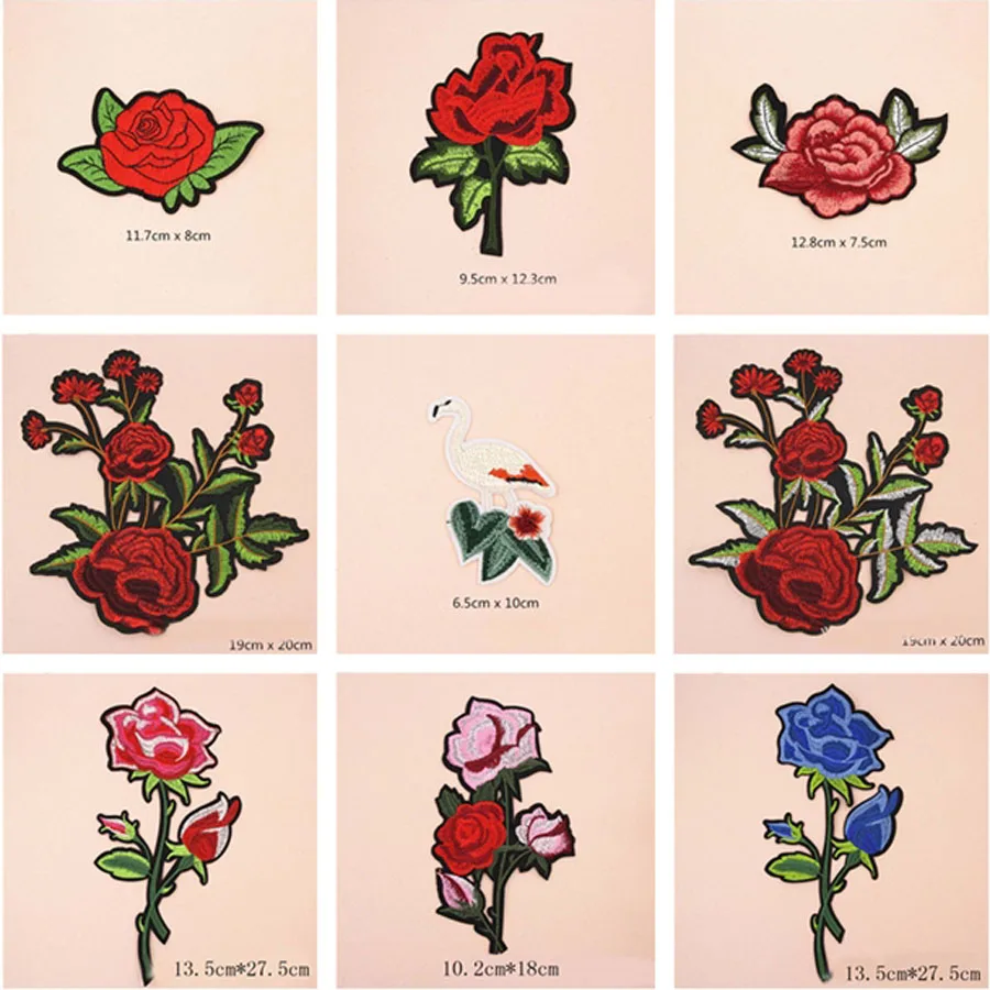 Фламинго Цветок Патчи крышка обуви железа на вышитые аппликации DIY аксессуары