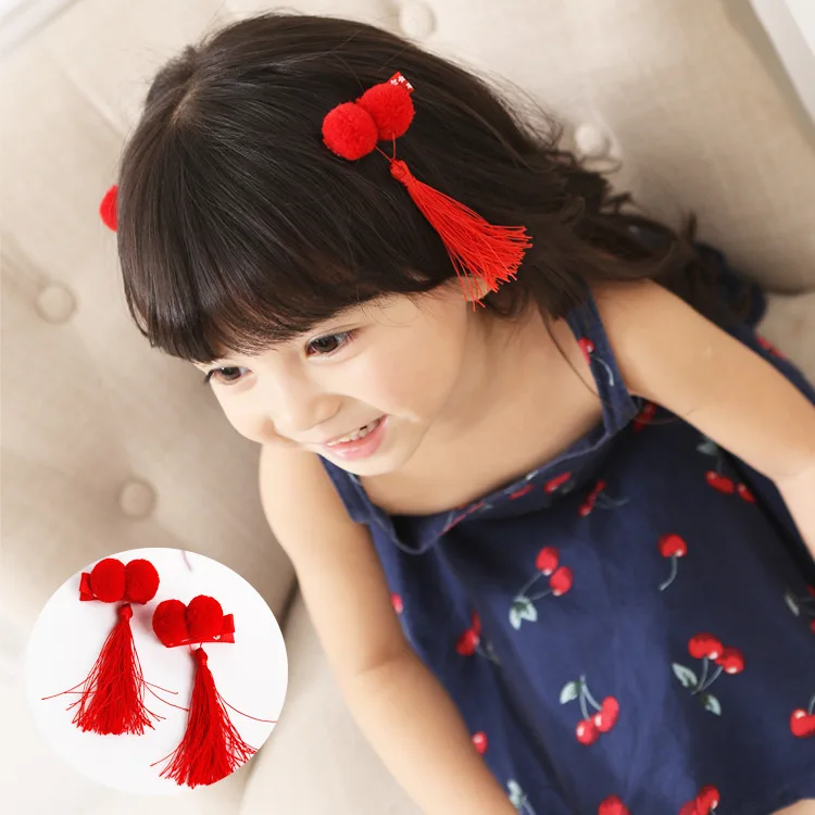 2 шт. детские заколки для волос с кисточками|clips for hair|clips girlclip hairpins |