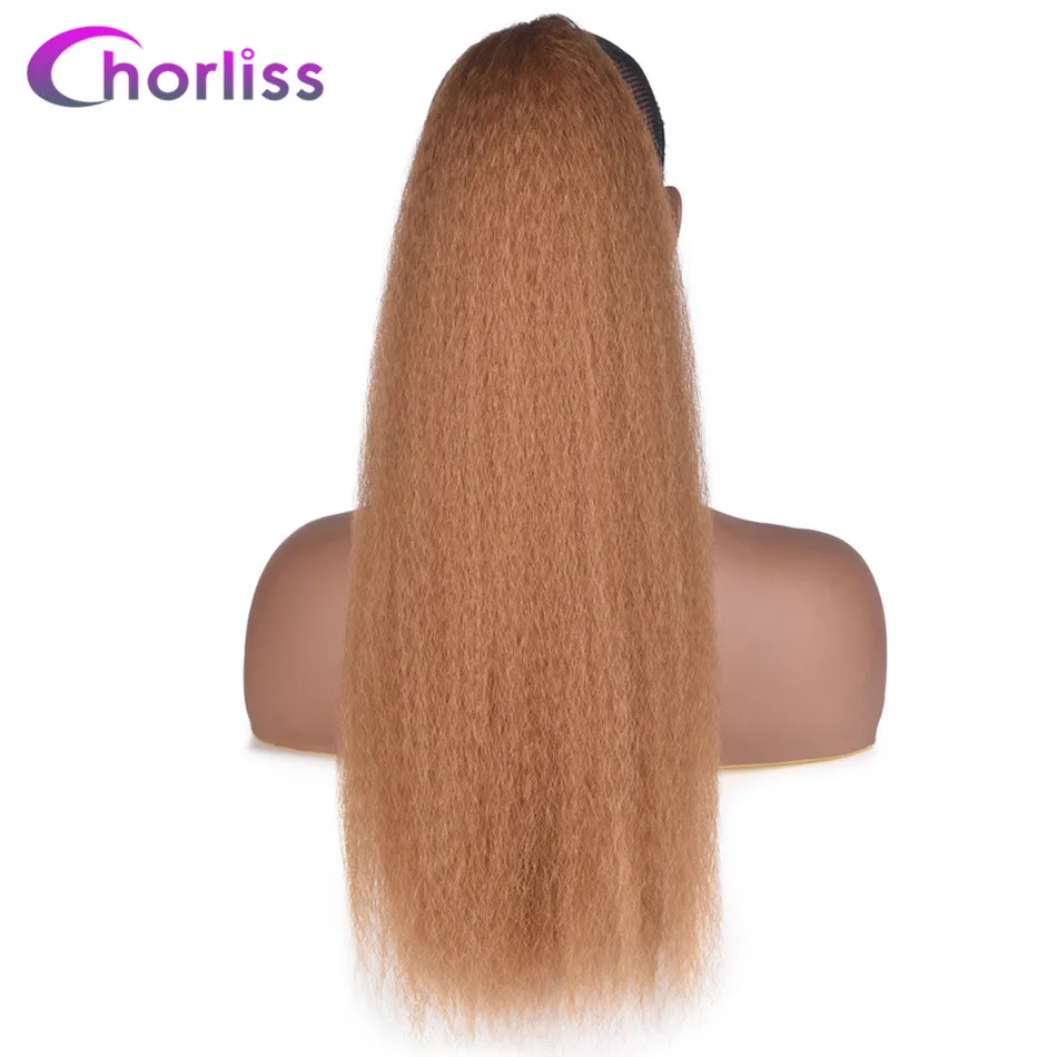Chorliss 22 дюйма Kinky прямой синтетический хвостик для наращивания шнурок Afro