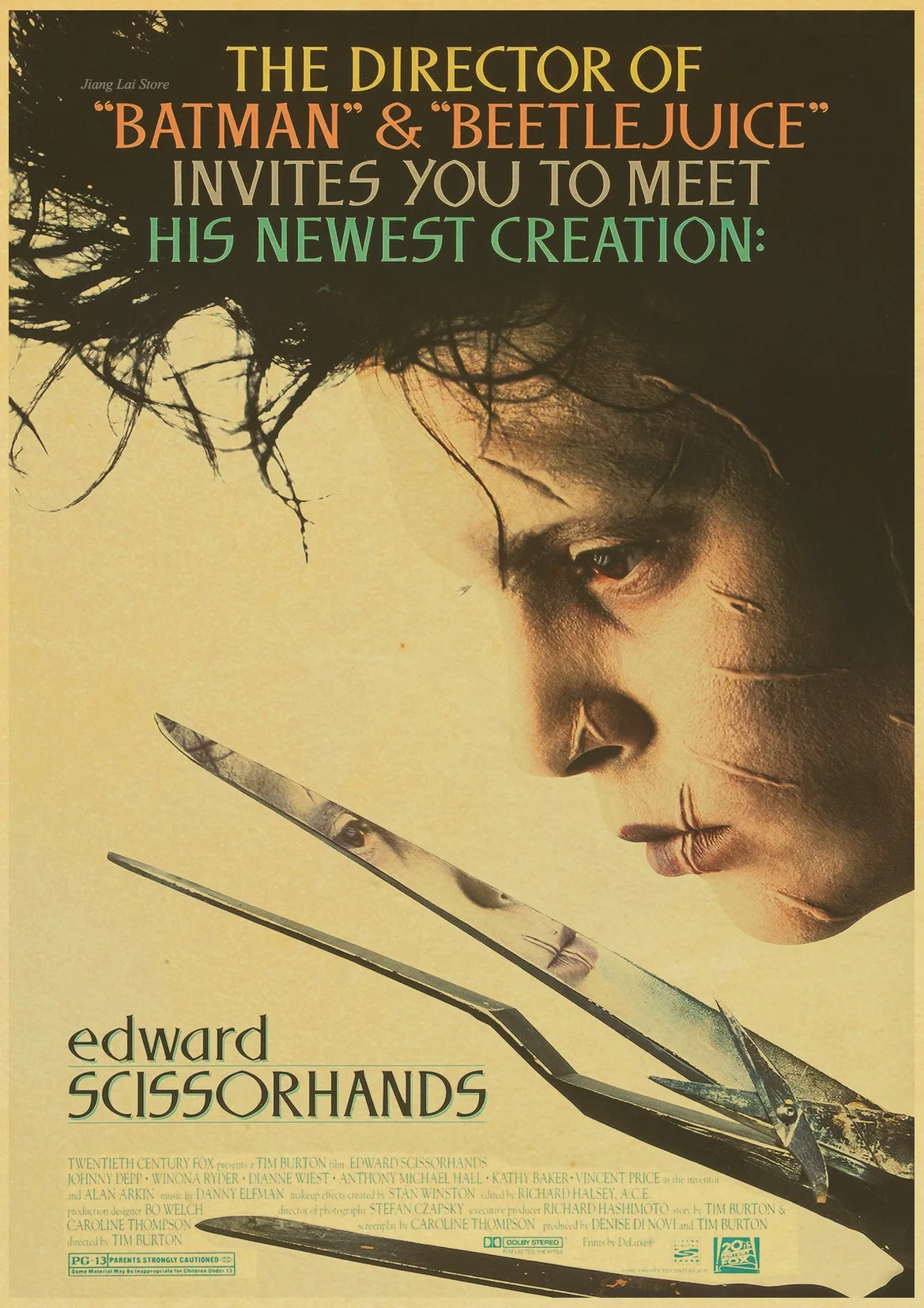 Классический фильм Эдварда сissorhands плакат печать на крафтовой бумаге украшение дома винтажный плакат на стену художественная роспись Наклейка на стену