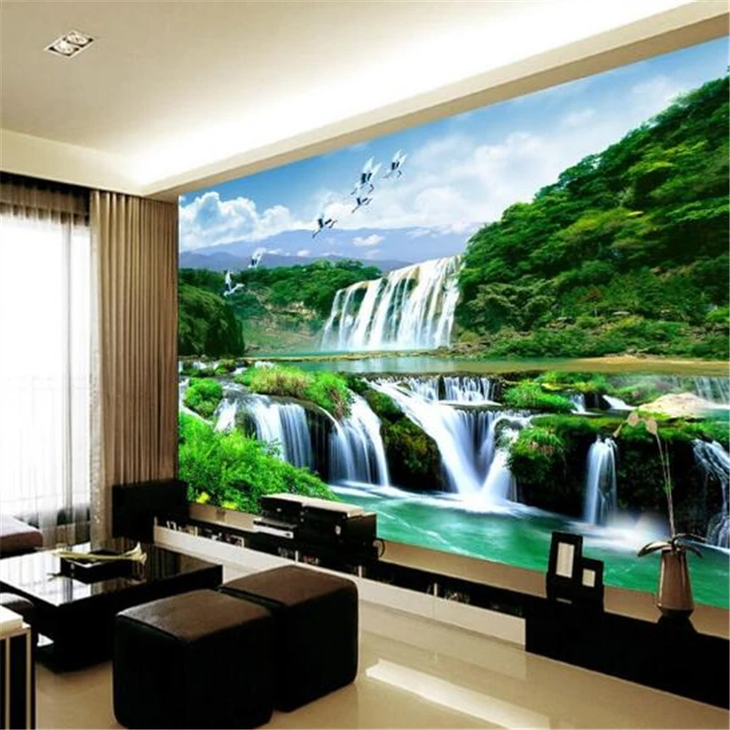 

beibehang custom photo wall mural 3d wallpaper Luxury Quality HD Crane Falls natural beauty of the landscape 3d large