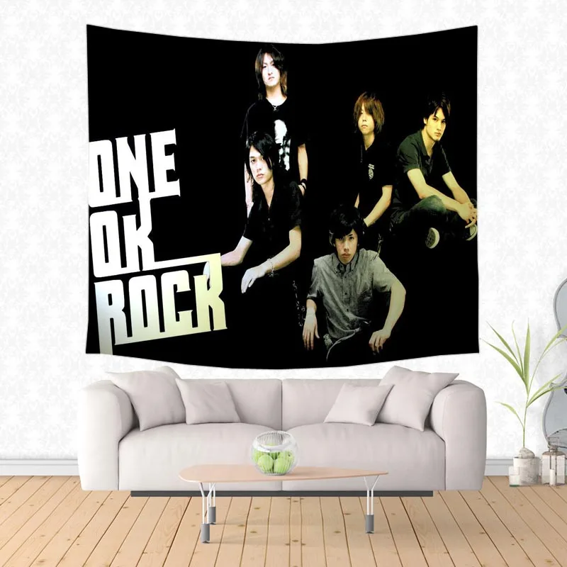 Custom Wall Hanging Tapestry Home Decor ONE OK ROCK Pattern Bedspread Yoga Mat Picnic Cloth Travel Blanket | Дом и сад