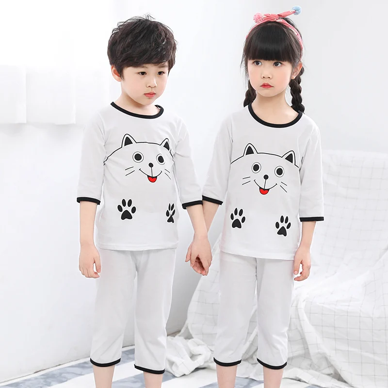 XB-short set Детская пижама с длинными рукавами и рисунком зимняя одежда для сна для мальчиков и девочек детская одежда для сна комплект детской одежды - Цвет: XB-short set