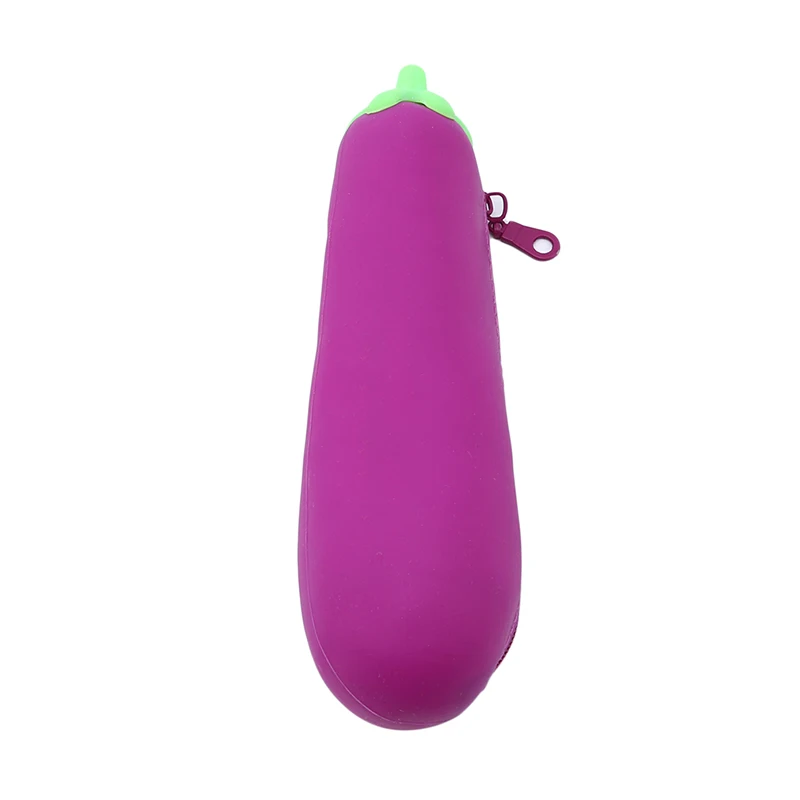 Eggplant dark purple Новинка горох силиконовый школьный Карандаш Чехол новые растительная форма сумка для хранения пенал для ручек для девочек Подарочные канцелярские товары для карандашей - Цвет: Eggplant dark purple