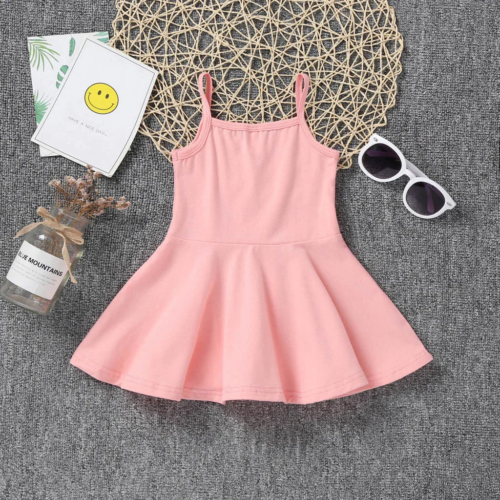 Летнее платье без рукавов с принтом для маленьких девочек платье-жилет Одежда