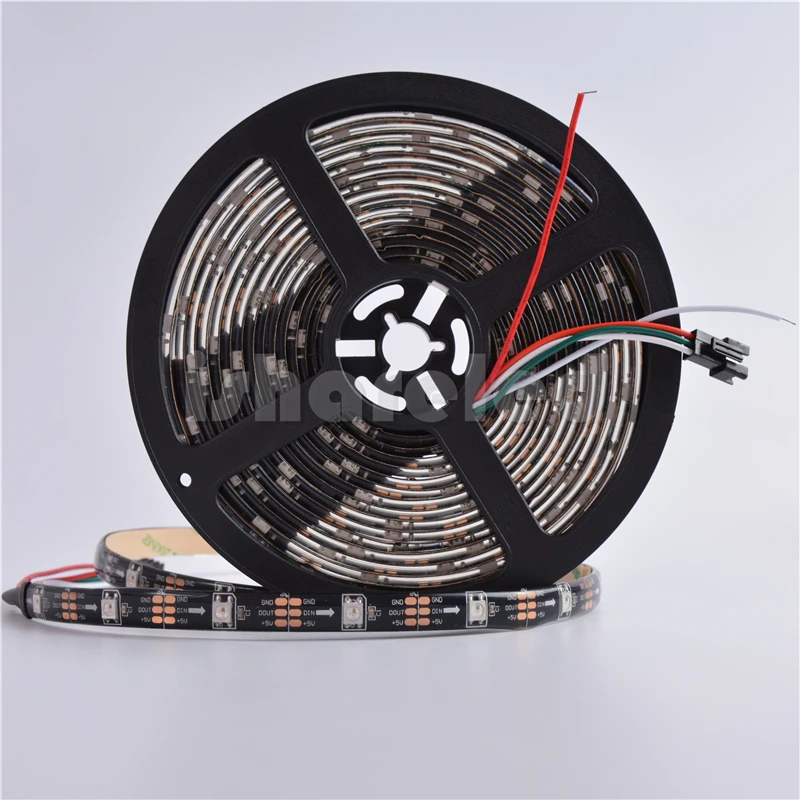 1/2/3/4/5 м 5 в SK6812 WS2812B 30 светодиодов/м белый черный SMD 5050 RGB Мечта адресуемых цветов