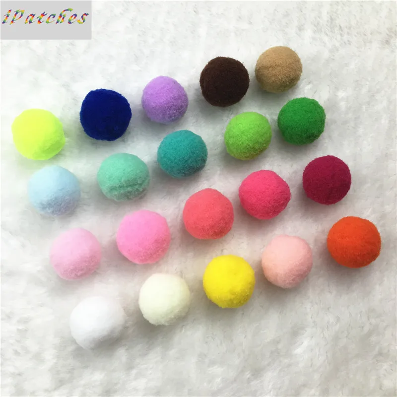 

20pcs/lot 30mm Colourful Elastic Pompom For Clothing,Children Toy,Wedding Crafts Soft Pom poms Balls DIY Decoration Accessories