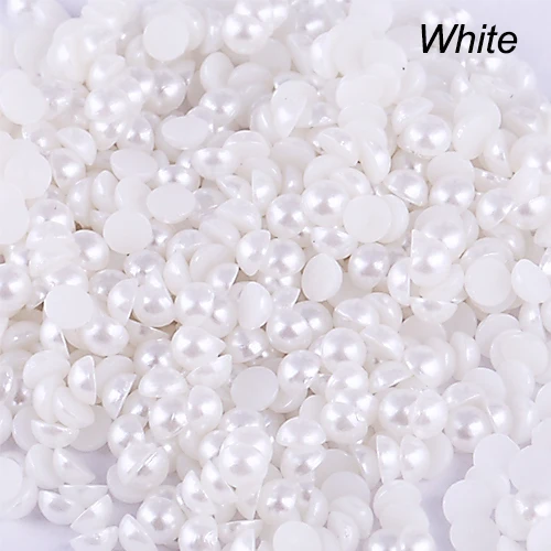 Bluelans 8 Colors Half-Round Flatback Acrylic Pearl for Nail Art Salon Stickers Tips DIY Decorations Phone Craft | Украшения и