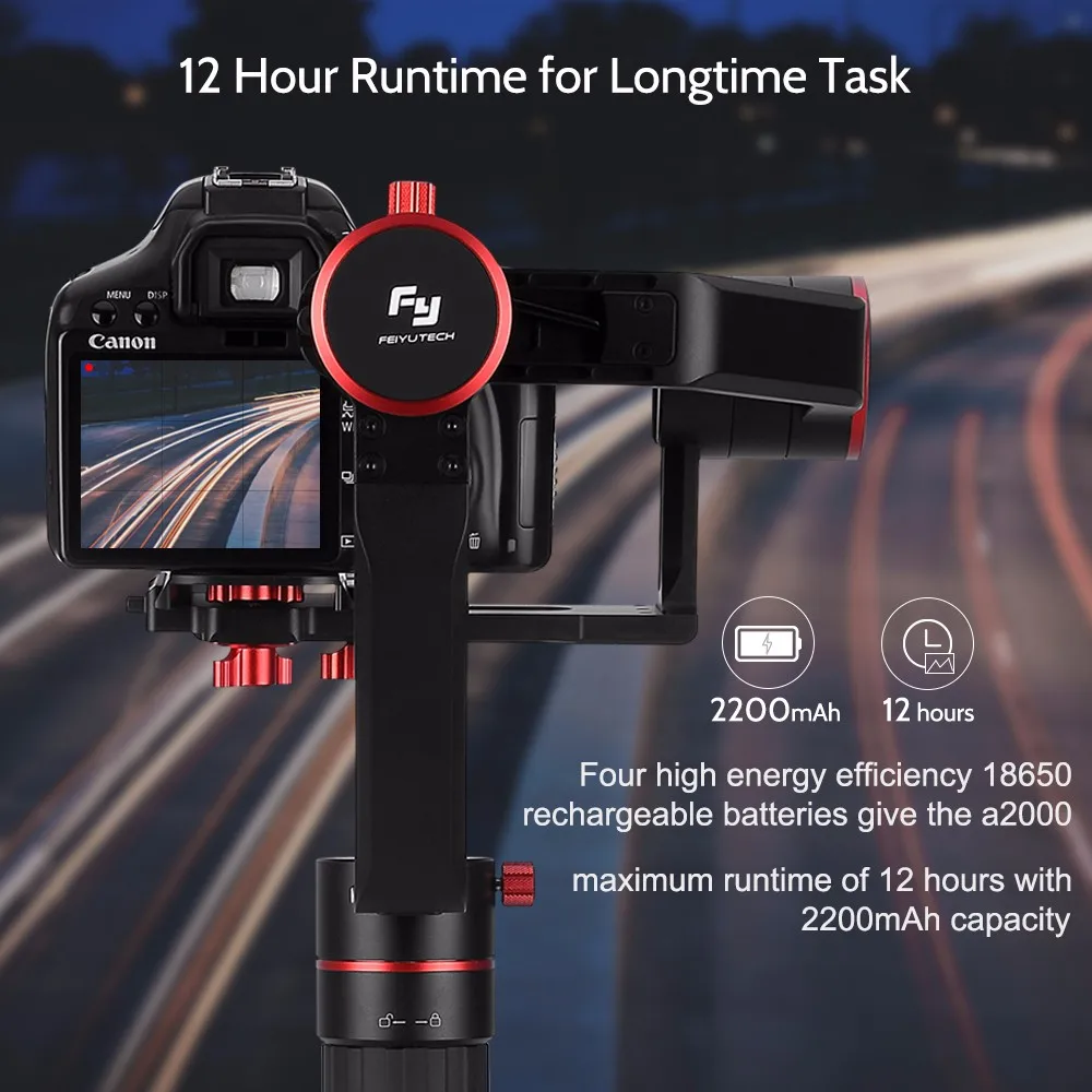 FeiyuTech Feiyu a2000 3-осевой карданный стабилизатор для Canon 5D серии SONY A7 серии a6500 Panasonic GH4/GH5 250-2000 г камеры