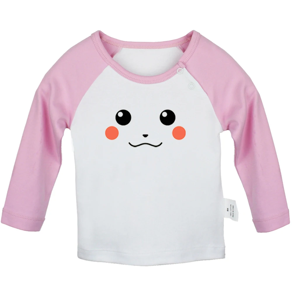 Cute Playfully Pikachu Link Pokemon Zelda PikaLink Design Newborn Baby T-shirts Toddler Graphic Raglan Color Long Sleeve Tee Top | Детская