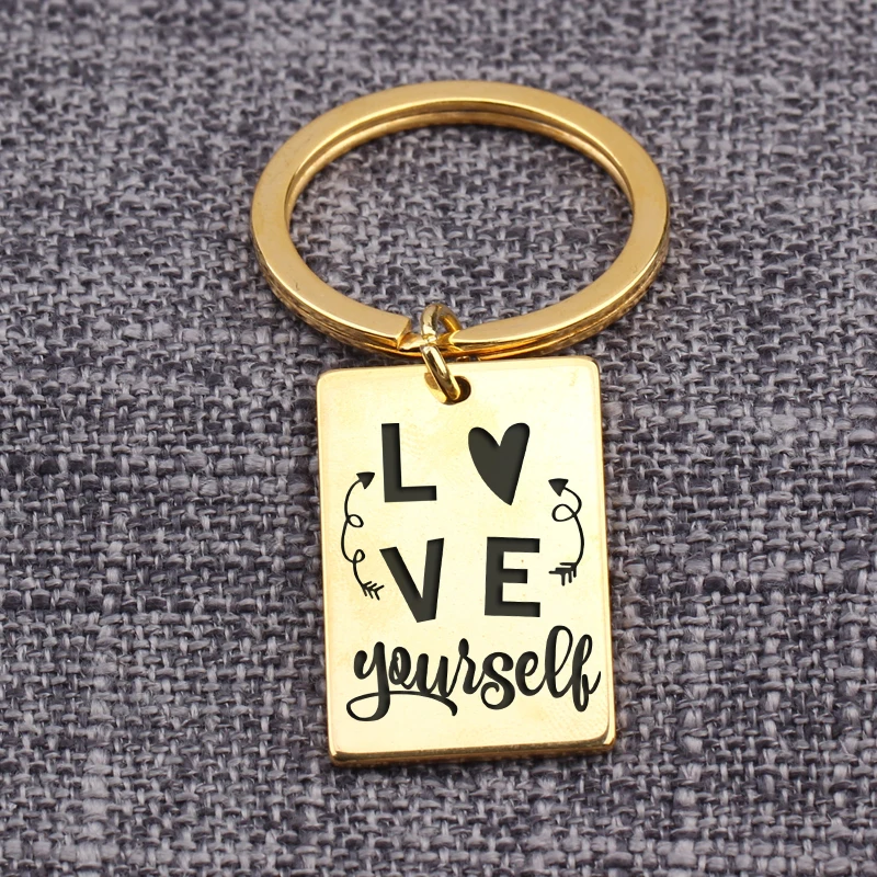 Подарочные сувенирные брелки Love Yourself Вдохновляющие аксессуары для ключей друзей