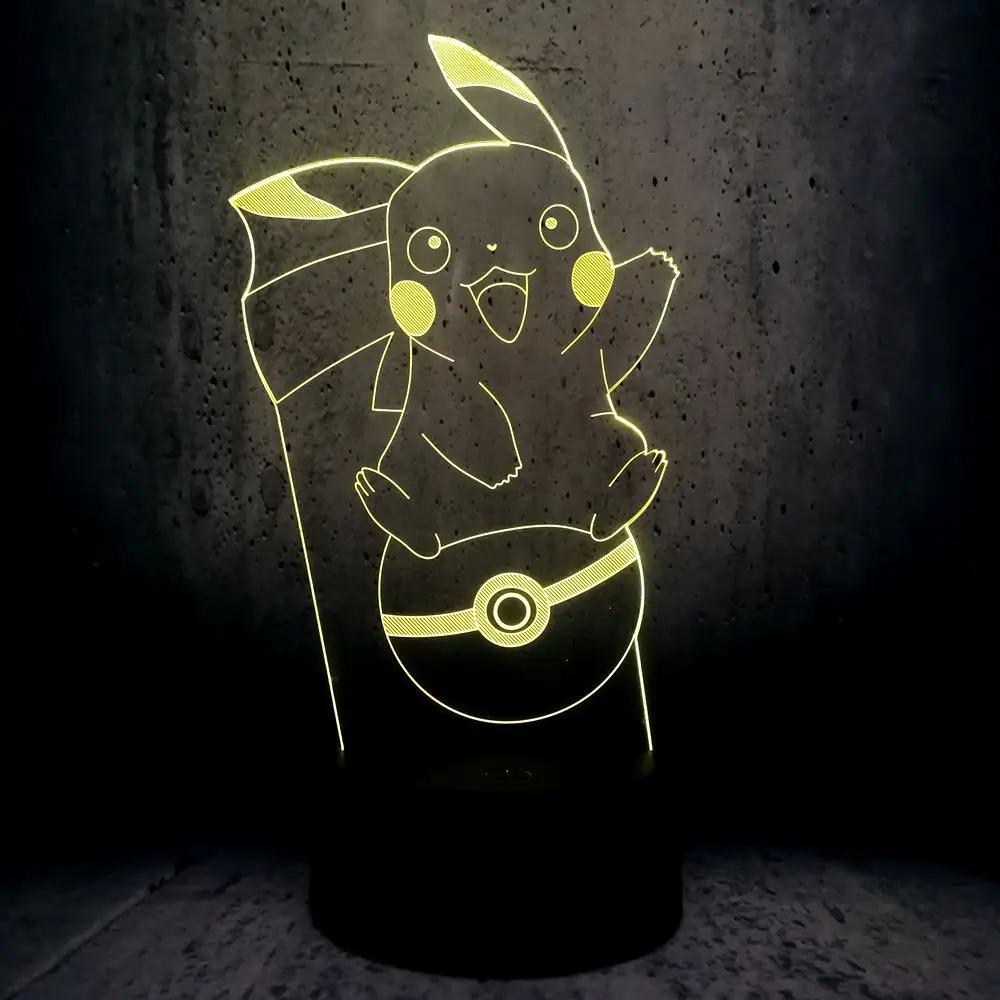 Новинка Покемон игровой шар 3D светодиодная USB лампа Kawaii Пикачу мяч подарок