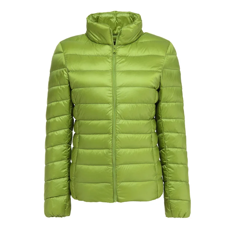 light green Женские тонкие короткие куртки весна осень женские куртки-бомберы теплый светильник на утином пуху тонкая Прямая с фабрики плюс 5XL 6XL 7XL - Цвет: light green