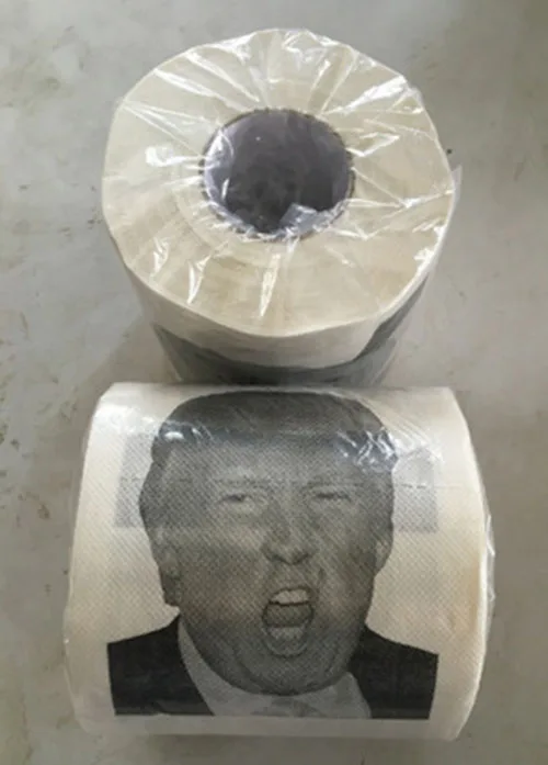 1 Дональд Трамп Юмор туалетная бумага холлари Клинтон доллар Юмор рулон ткани Смешные Шутки Шутка Подарок Смешной рулон бумаги Contianer - Цвет: 1