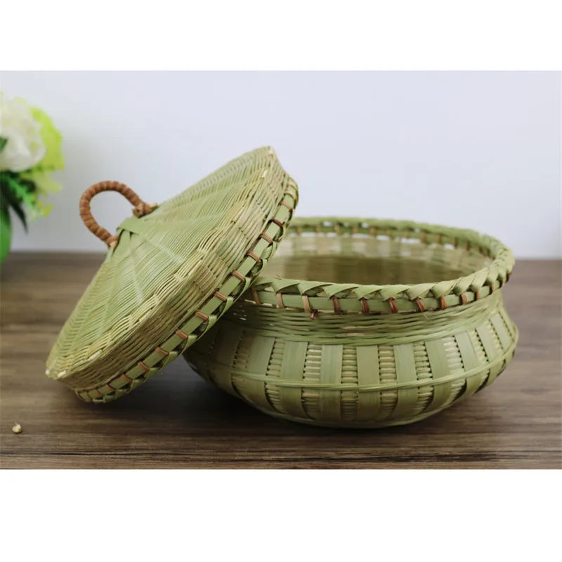 Бамбуковая корзина для хранения яиц ручной работы фруктов плетеная кухонная