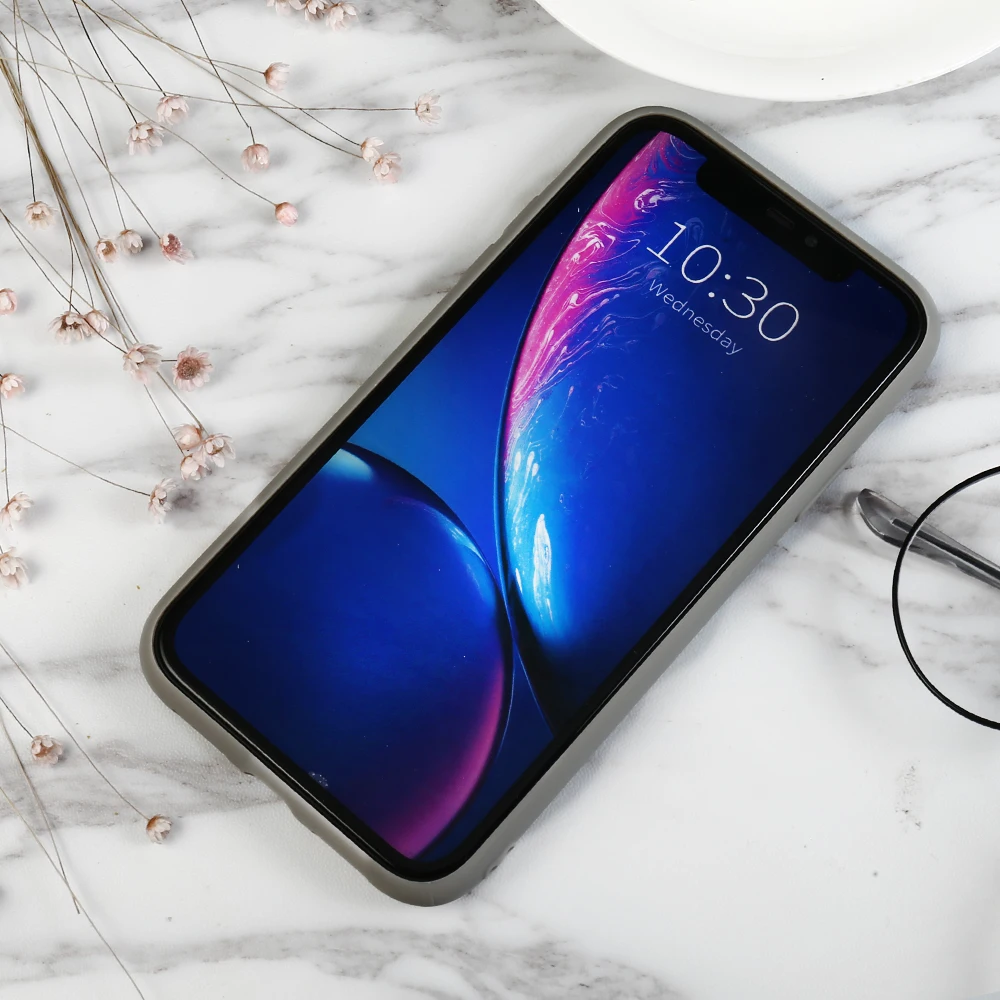 Мягкий силиконовый серый однотонный чехол для телефона iPhone X XR XS Max 5 5S SE 6 6S 7 8 Plus 11