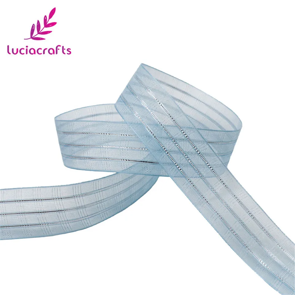 Lucia crafts, 5 ярдов/6 ярдов, 25 мм, серебряная фольга, лента из органзы с принтом, сделай сам, подарочная упаковка, Свадебная вечеринка, украшение для волос, P1102