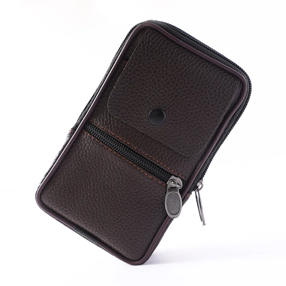 Винтажный Мужской кошелек однотонная кожаная сумка мессенджер для монет