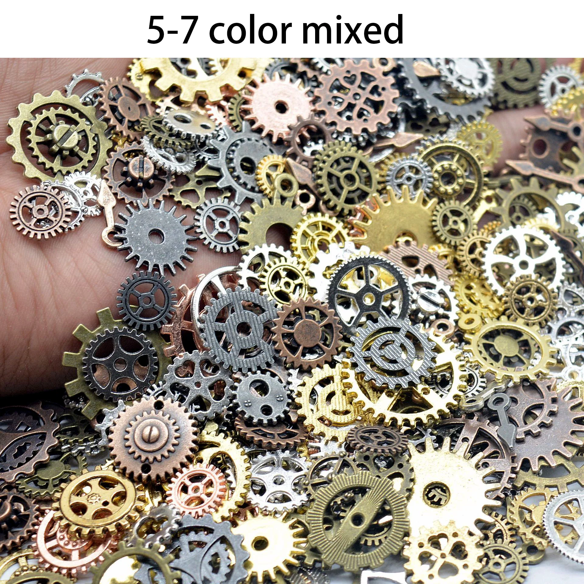 different color mix 100 г/лот винтажная Смешанная Паровая панк шестеренка DIY Аксессуары Ювелирные изделия изготовление ювелирных изделий сплав металла механические Cogs Стимпанк Шестерни - Цвет: different color mix