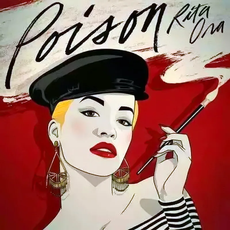 Modern handmade painting pop art Rita ora poison on oil canvas for living room decor and wallpaper | Painting &amp Calligraphy