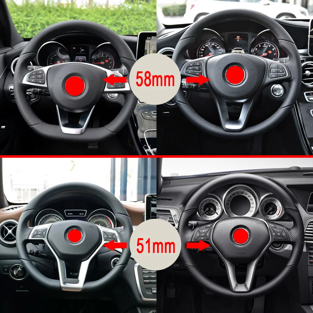 Декоративная кольцевая наклейка на руль для Mercedes-Benz A B C E S GLS GLC CLA GLA GLE-class, крышка для украшения логотипа